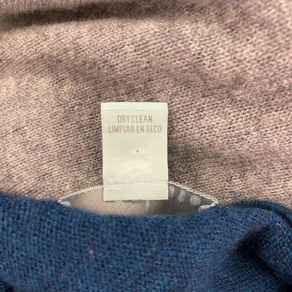 Celeste Poncho Sweater Small Medium Large One Size Teal Blue Gray Wool Cashmere - Picture 6 of 6